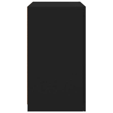 vidaXL Side Cabinets with LED Lights 2 pcs Black Engineered Wood