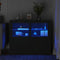 vidaXL Side Cabinets with LED Lights 2 pcs Black Engineered Wood