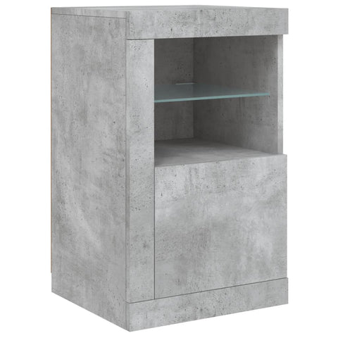 vidaXL Side Cabinet with LED Lights Concrete Grey Engineered Wood