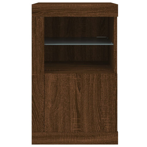 vidaXL Side Cabinet with LED Lights Brown Oak Engineered Wood