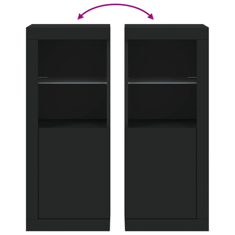 vidaXL Sideboard with LED Lights Black 41x37x100 cm