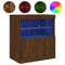 vidaXL Sideboard with LED Lights Brown Oak 60x37x67 cm