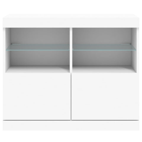 vidaXL Sideboard with LED Lights White 81x37x67 cm