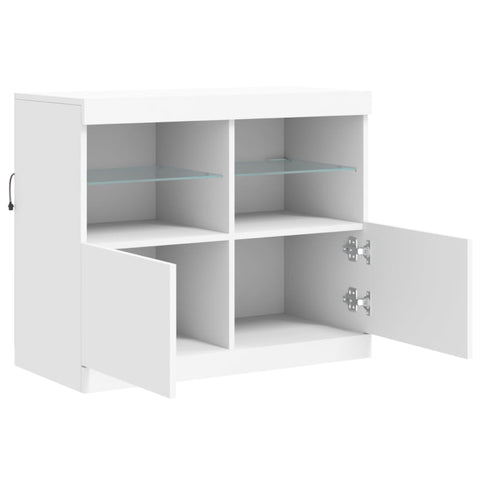vidaXL Sideboard with LED Lights White 81x37x67 cm