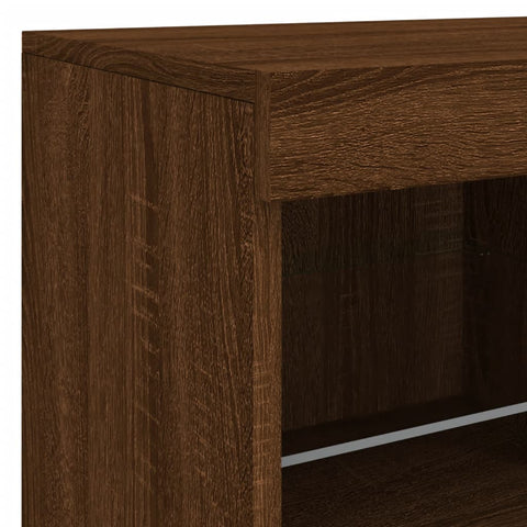 vidaXL Sideboard with LED Lights Brown Oak 81x37x67 cm