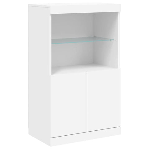 vidaXL Sideboard with LED Lights White 60.5x37x100 cm