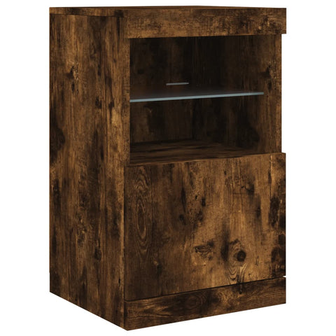 vidaXL Sideboard with LED Lights Smoked Oak 41x37x67 cm