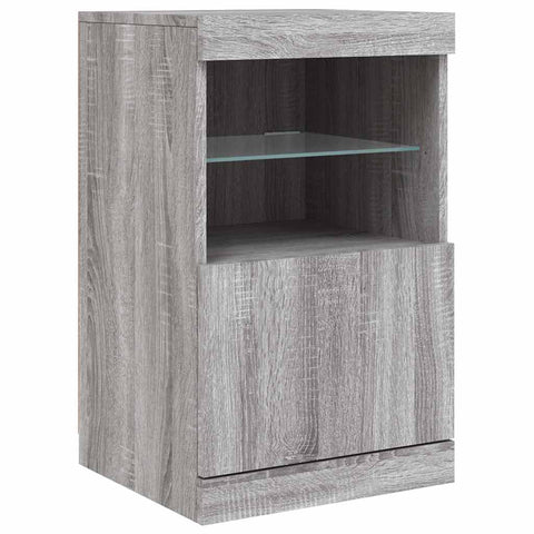 vidaXL Sideboard with LED Lights Grey Sonoma 41x37x67 cm