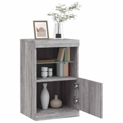 vidaXL Sideboard with LED Lights Grey Sonoma 41x37x67 cm