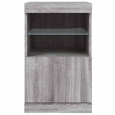 vidaXL Sideboard with LED Lights Grey Sonoma 41x37x67 cm