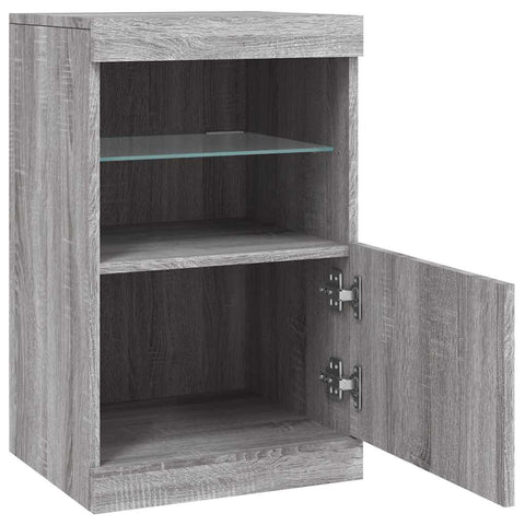 vidaXL Sideboard with LED Lights Grey Sonoma 41x37x67 cm