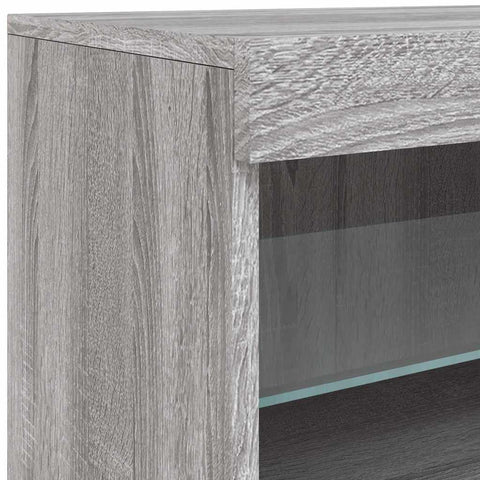vidaXL Sideboard with LED Lights Grey Sonoma 41x37x67 cm