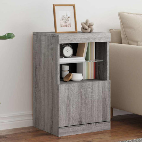 vidaXL Sideboard with LED Lights Grey Sonoma 41x37x67 cm
