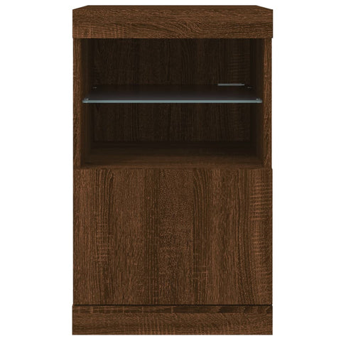 vidaXL Sideboard with LED Lights Brown Oak 41x37x67 cm