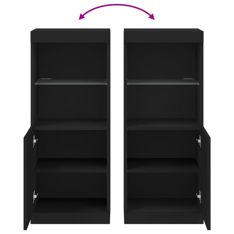 vidaXL Sideboard with LED Lights Black 41x37x100 cm