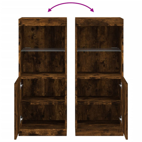 vidaXL Sideboard with LED Lights Smoked Oak 41x37x100 cm