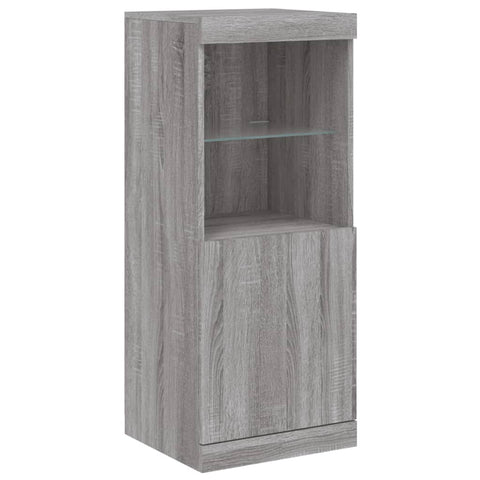 vidaXL Sideboard with LED Lights Grey Sonoma 41x37x100 cm