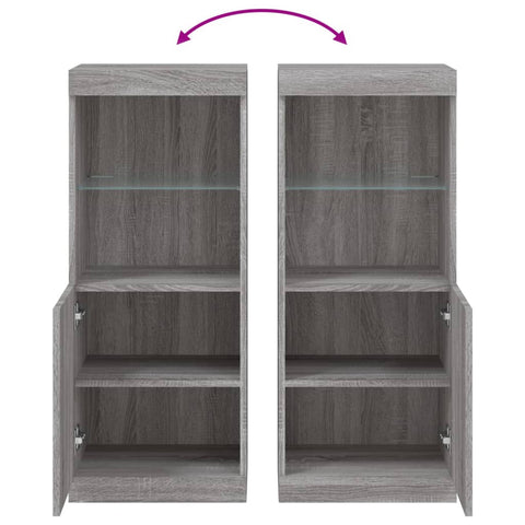 vidaXL Sideboard with LED Lights Grey Sonoma 41x37x100 cm