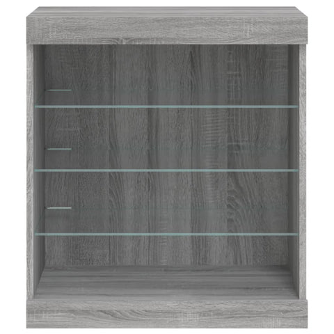 vidaXL Sideboard with LED Lights Grey Sonoma 60.5x37x67 cm