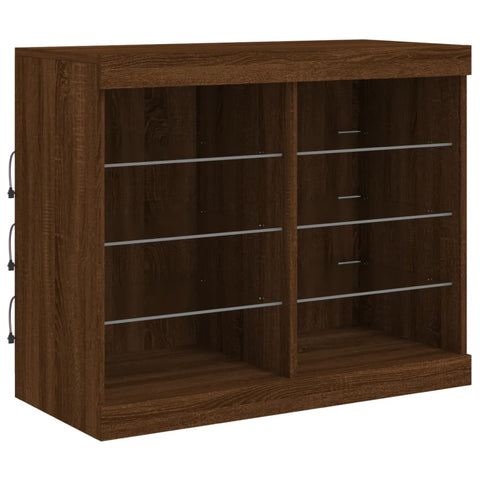vidaXL Sideboard with LED Lights Brown Oak 81x37x67 cm