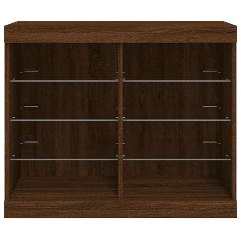 vidaXL Sideboard with LED Lights Brown Oak 81x37x67 cm