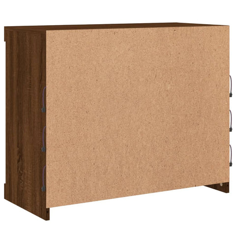 vidaXL Sideboard with LED Lights Brown Oak 81x37x67 cm