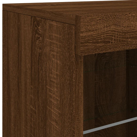 vidaXL Sideboard with LED Lights Brown Oak 81x37x67 cm