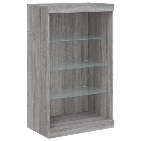 vidaXL Sideboard with LED Lights Grey Sonoma 60.5x37x100 cm
