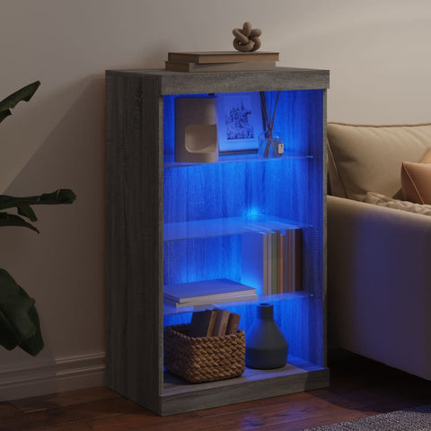 vidaXL Sideboard with LED Lights Grey Sonoma 60.5x37x100 cm
