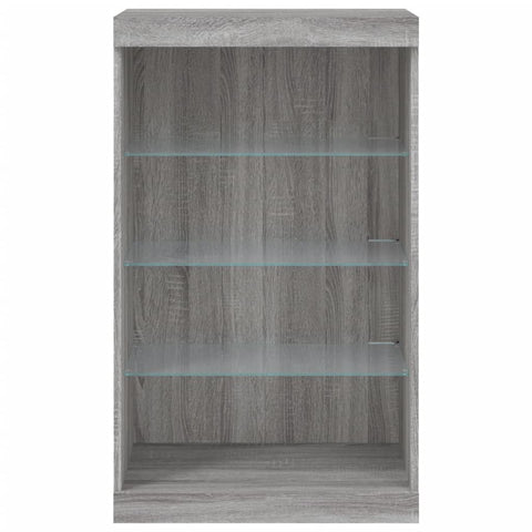 vidaXL Sideboard with LED Lights Grey Sonoma 60.5x37x100 cm