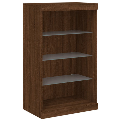 vidaXL Sideboard with LED Lights Brown Oak 60.5x37x100 cm