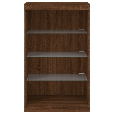 vidaXL Sideboard with LED Lights Brown Oak 60.5x37x100 cm