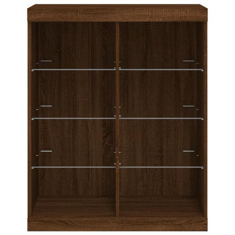 vidaXL Sideboard with LED Lights Brown Oak 81x37x100 cm