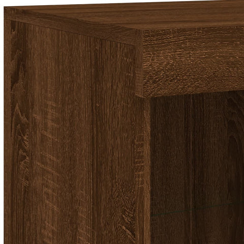 vidaXL Sideboard with LED Lights Brown Oak 81x37x100 cm