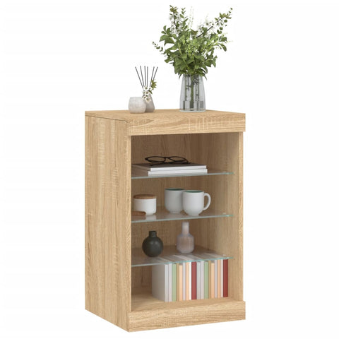 vidaXL Sideboard with LED Lights Sonoma Oak 41x37x67 cm