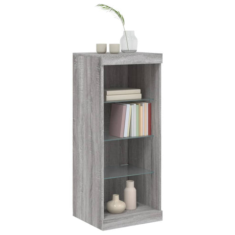 vidaXL Sideboard with LED Lights Grey Sonoma 41x37x100 cm