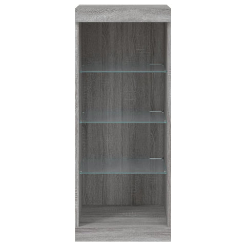 vidaXL Sideboard with LED Lights Grey Sonoma 41x37x100 cm