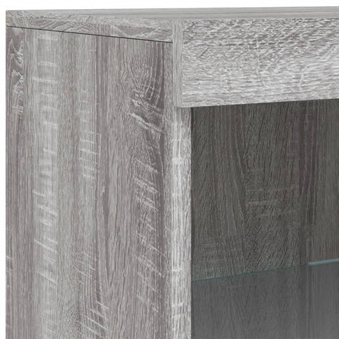 vidaXL Sideboard with LED Lights Grey Sonoma 41x37x100 cm