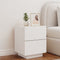 vidaXL Bedside Cabinet with LED Lights White Engineered Wood