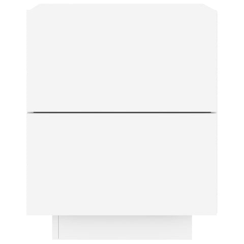 vidaXL Bedside Cabinet with LED Lights White Engineered Wood