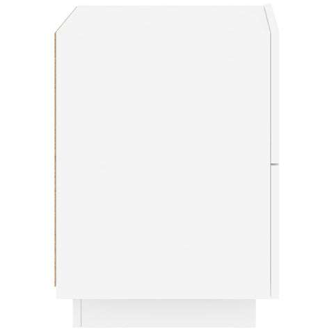 vidaXL Bedside Cabinet with LED Lights White Engineered Wood