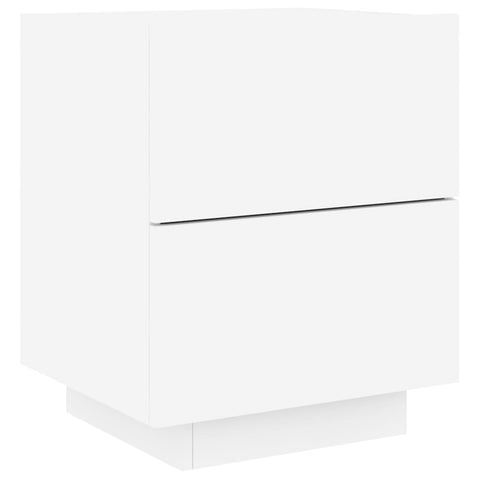 vidaXL Bedside Cabinets with LED Lights 2 pcs White Engineered Wood