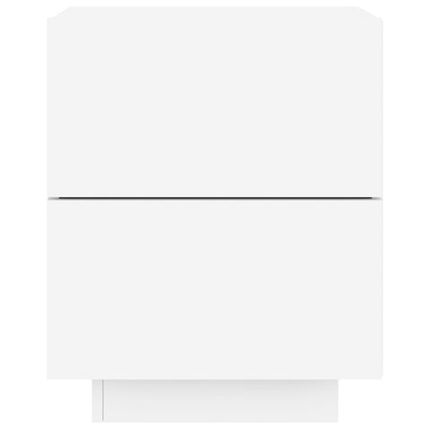 vidaXL Bedside Cabinets with LED Lights 2 pcs White Engineered Wood