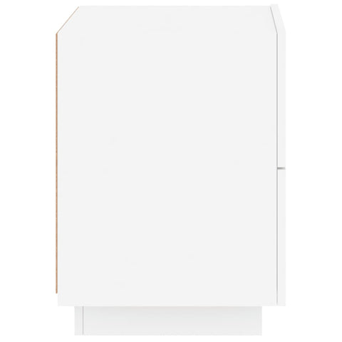 vidaXL Bedside Cabinets with LED Lights 2 pcs White Engineered Wood