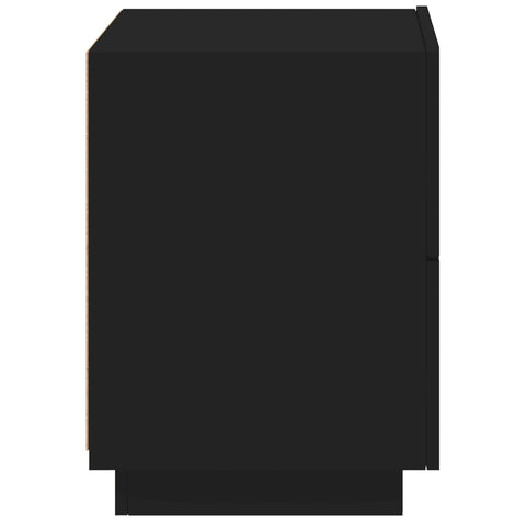 vidaXL Bedside Cabinet with LED Lights Black Engineered Wood
