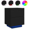 vidaXL Bedside Cabinets with LED Lights 2 pcs Black Engineered Wood
