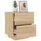 vidaXL Bedside Cabinet with LED Lights Sonoma Oak Engineered Wood