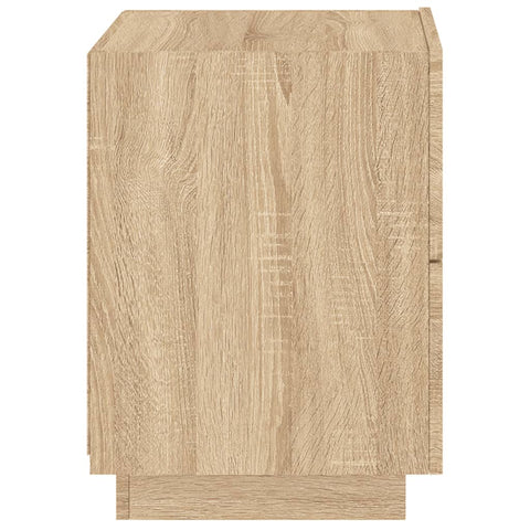 vidaXL Bedside Cabinet with LED Lights Sonoma Oak Engineered Wood