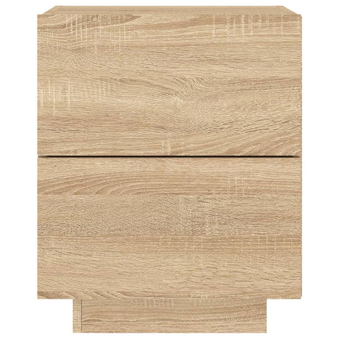 vidaXL Bedside Cabinets with LED Lights 2 pcs Sonoma Oak Engineered Wood