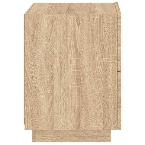 vidaXL Bedside Cabinets with LED Lights 2 pcs Sonoma Oak Engineered Wood